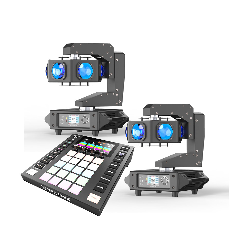 UKG LED Moving Head ProBeam mit rotierenden Kopf und Wolfmix - 2er-Set