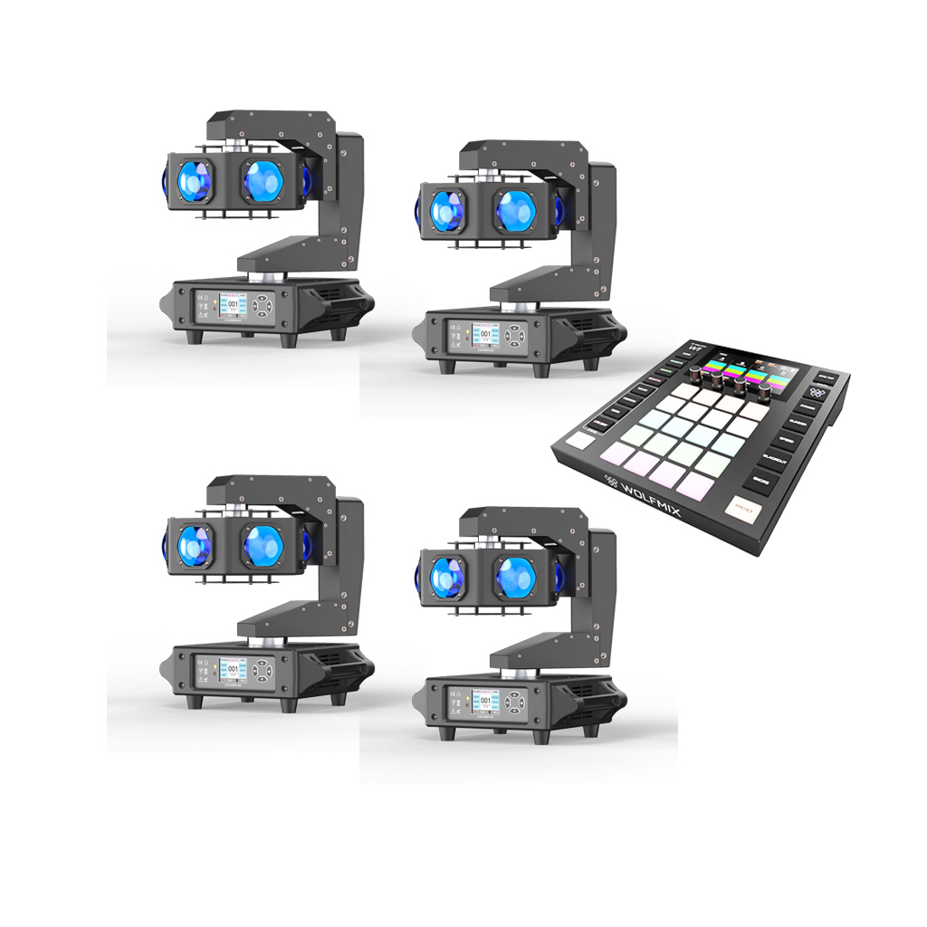 UKG LED Moving Head ProBeam mit rotierenden Kopf und Wolfmix - 4er-Set